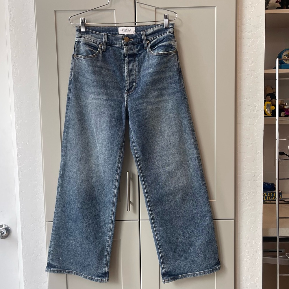 Evereve Blue Wide Leg Jeans